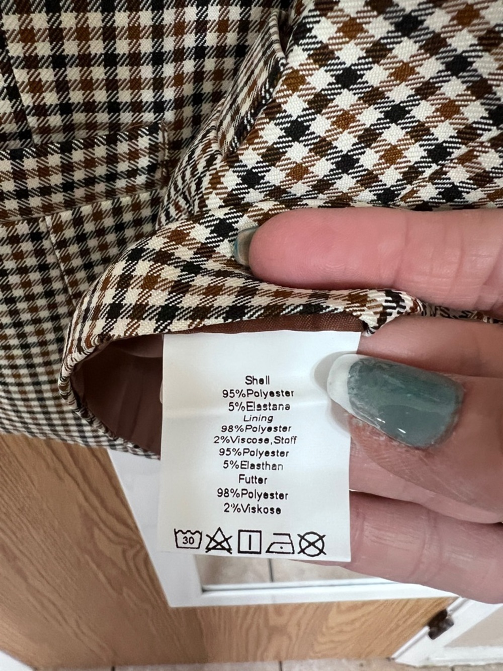 NWT Grace Karin Brown, white & Black Gingham Vest - Picture 5 of 6